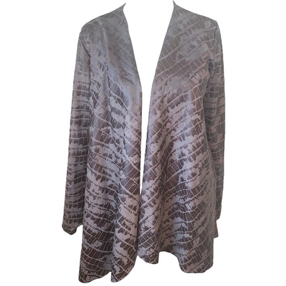 Jeff Gallano Gray Animal Print Cardigan Size 2 - Picture 1 of 11